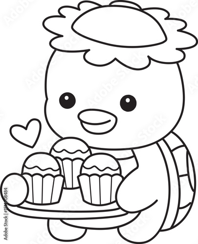 Lineart of Kawaii japanese mythology Kappa sticker cute.
Coloring book of Cute kappa mascot ghost japanese.