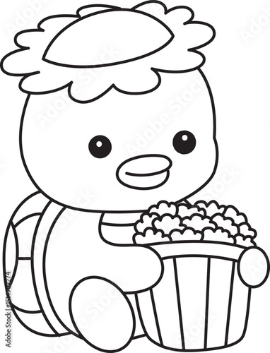 Outline of Kawaii japanese mythology Kappa sticker cute.
Coloring pages of Cute kappa mascot ghost japanese.