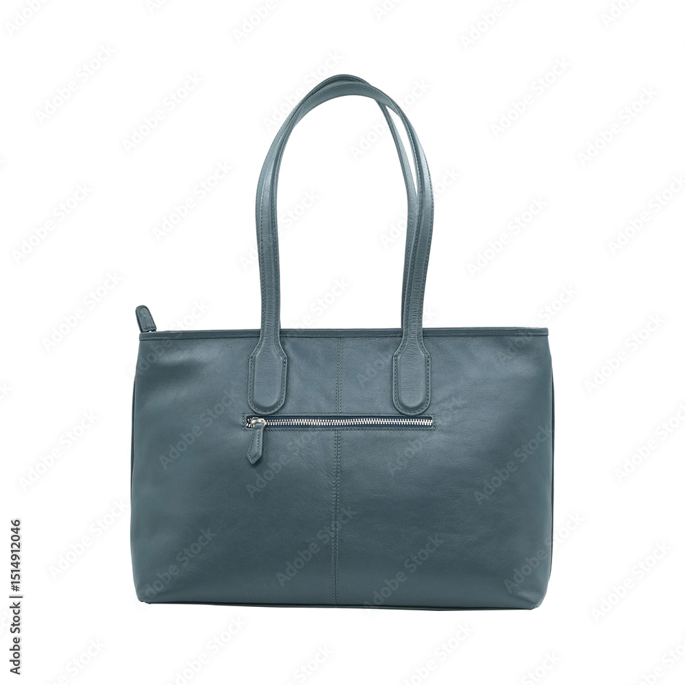Naklejka premium Teal Leather Tote Bag