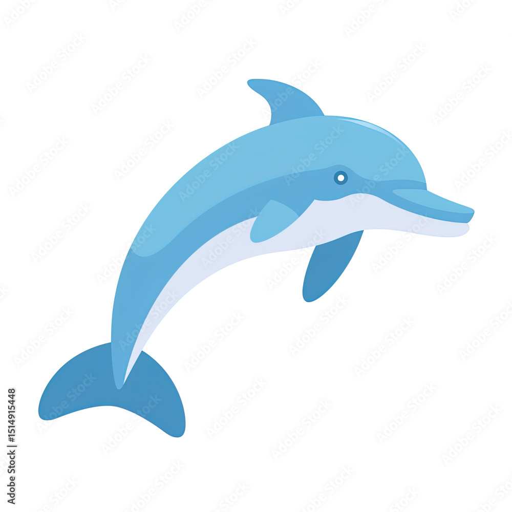 Obraz premium Adorable Leaping Dolphin Illustration