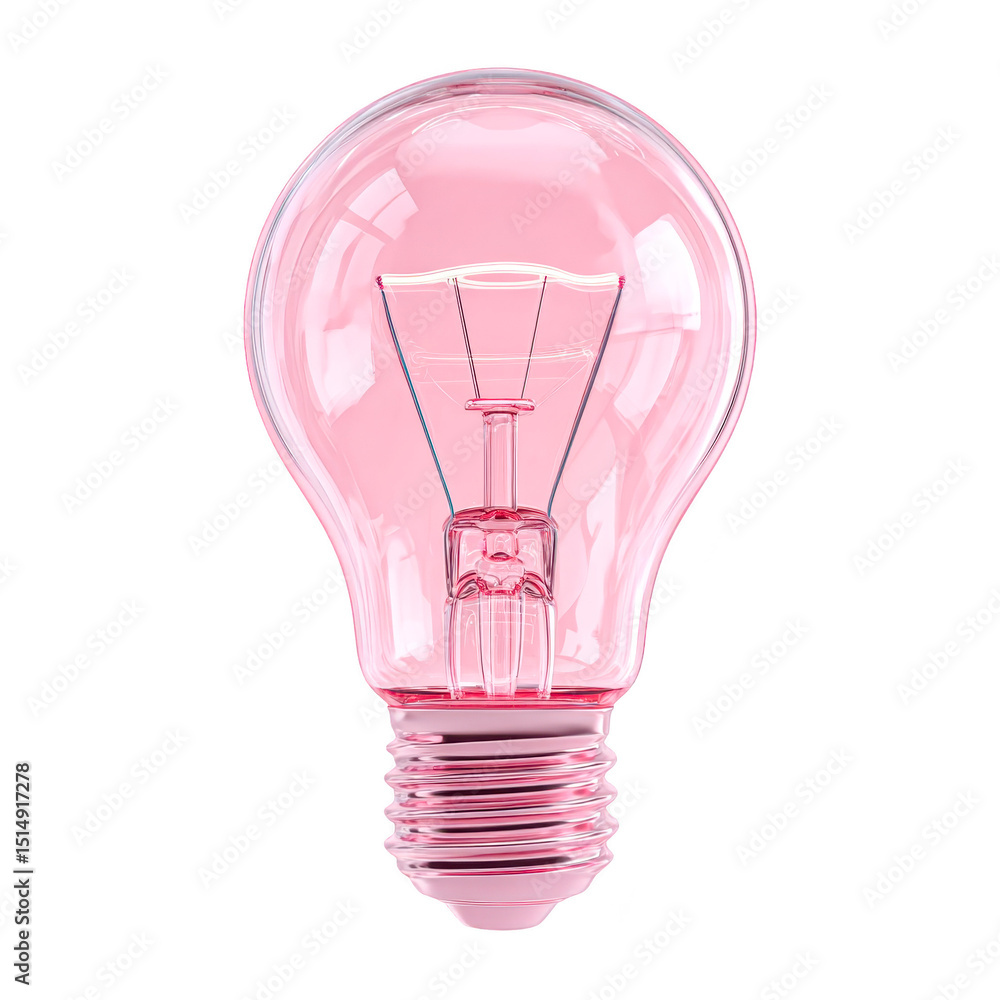 Fototapeta premium Pink Lightbulb Idea Inspiration Innovation Design,