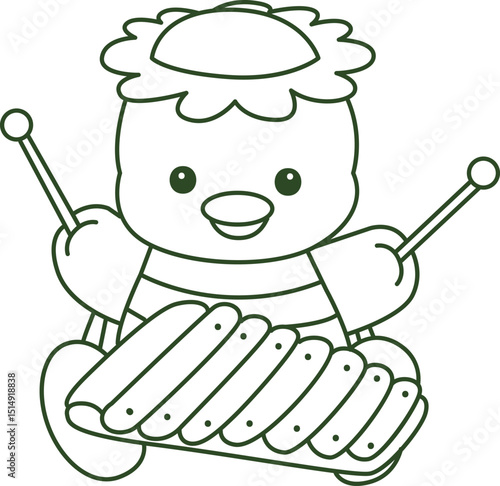 Outline of Kawaii japanese mythology Kappa sticker cute.
Coloring pages of Cute kappa mascot ghost japanese.