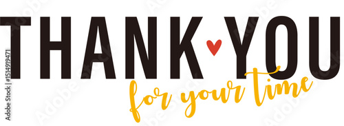 Modern Thank You Typography Design with Heart and Script Font