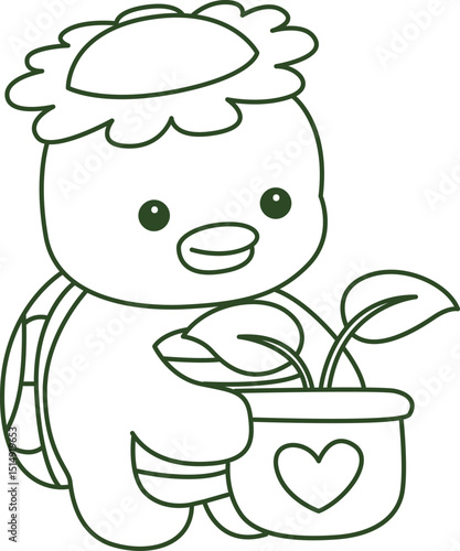 Outline of Kawaii japanese mythology Kappa sticker cute.
Coloring pages of Cute kappa mascot ghost japanese.