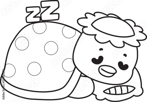 Outline of Kawaii japanese mythology Kappa sticker cute.
Coloring pages of Cute kappa mascot ghost japanese.