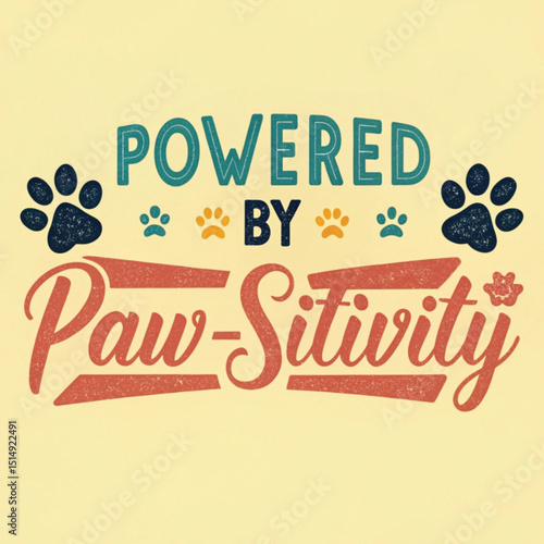 Powered by pawsitivity pet lovers tshirt