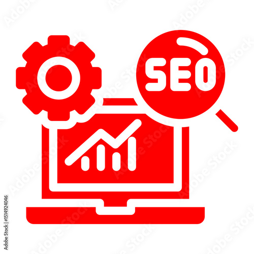 seo optimization - icon of a magnifying glass on a webpage