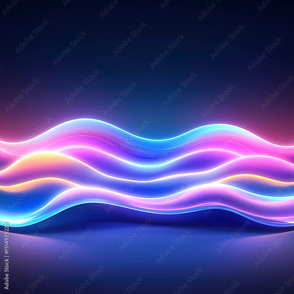 Naklejka premium Abstract Neon Wave Background Design