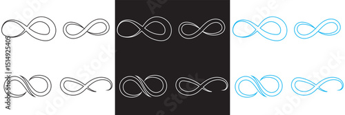 Infinity icon. black, white and blue infinity.  Vector for websites, mobile interfaces, presentations, banner, visual branding etc. Vector illustration. EPS 10