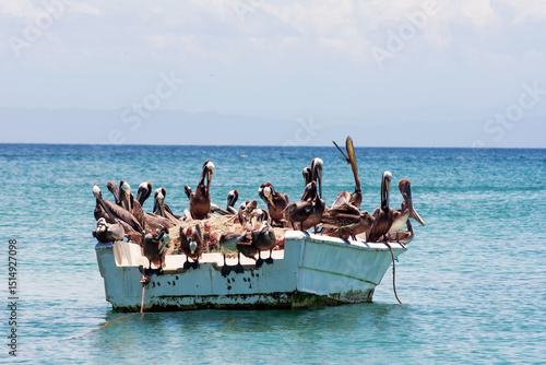 Fishing boat at Pampatar beach in Margarita Island, Venezuela