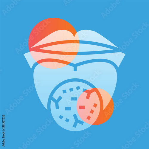 Oral microflora glassmorphism illustration.