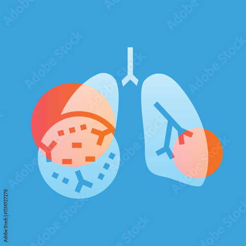 Respiratory microflora  glassmorphism illustration.