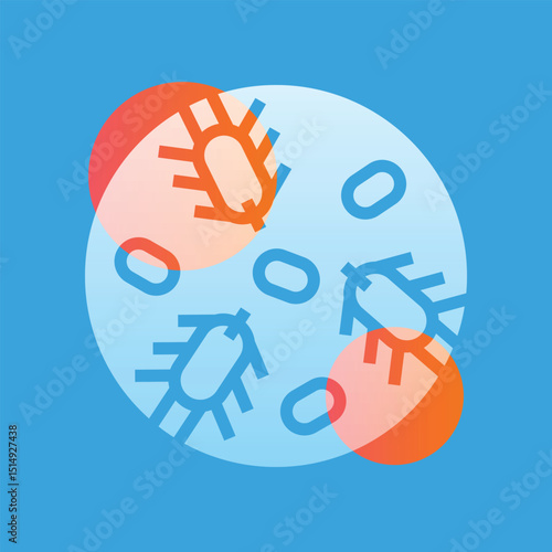 Escherichia coli glassmorphism illustration.