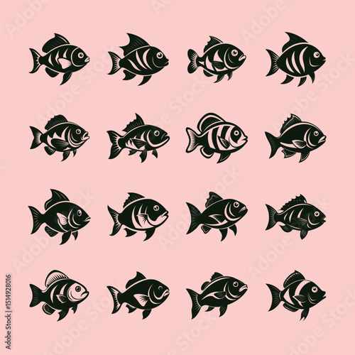Oscar fish, aquarium fish vector art illustration