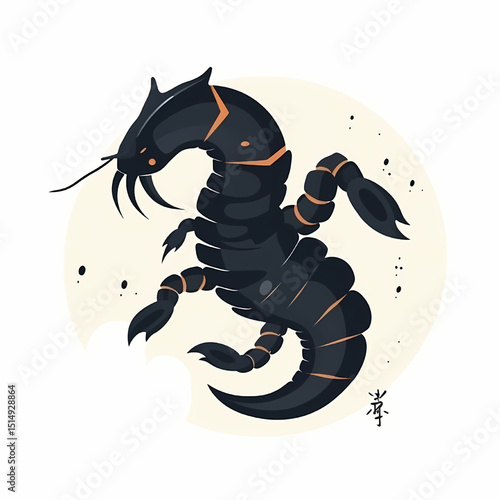 Sea Scorpion Illustration: A meticulously crafted illustration showcases the prehistoric sea scorpion, a formidable aquatic predator with segmented body, imposing claws, and piercing gaze.