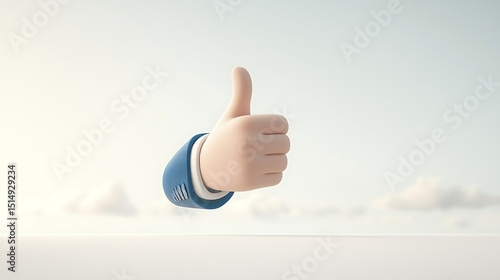 Thumbs Up Success 3D Render.