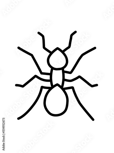 Line drawing mini insect illustration icon