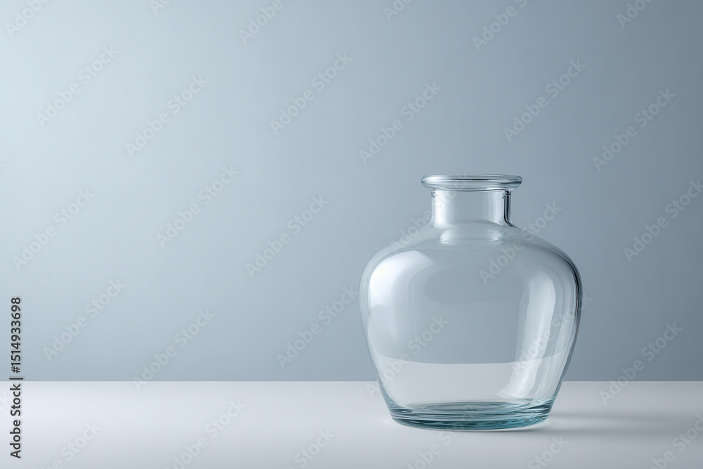 minimalist studio photograph of delicate glass vase on clean background emphasizing empty space around it to convey minimalist studio photograph of delicate glass vase on clean background emphasizing empty space around it to convey