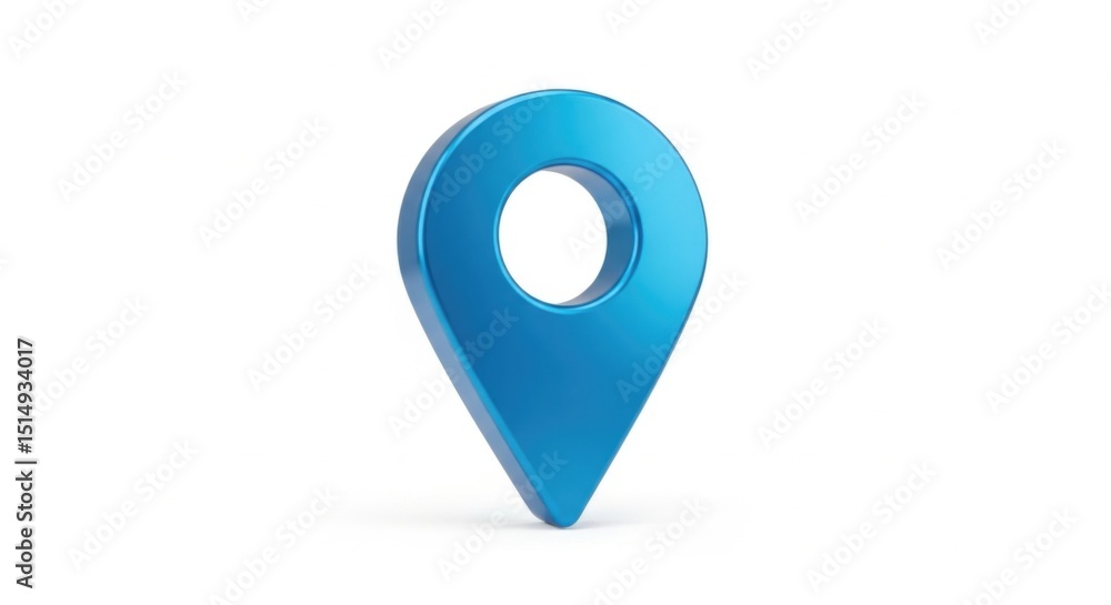 Blue Location Pin Icon Isolated on White for Map or Navigation Blue Location Pin Icon Isolated on White for Map or Navigation