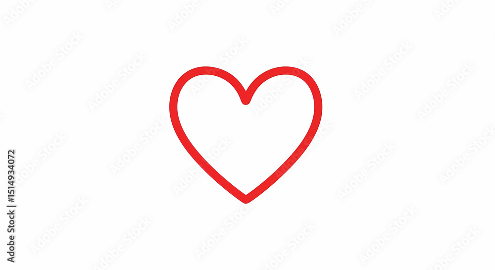 Red Heart Shape on White Background Red Heart Shape on White Background