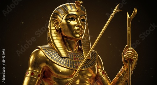 pharaoh golden statue king of egypt