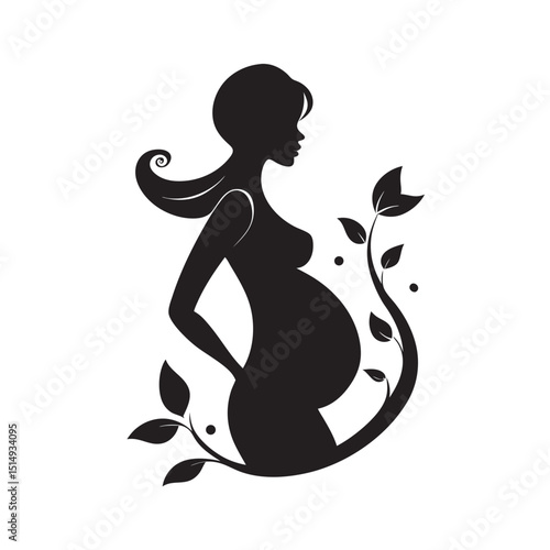 Pregnant Woman In Calm Nature Scene