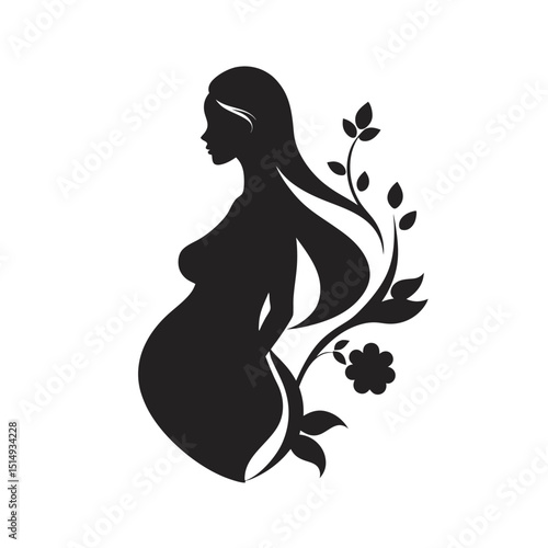 Pregnant Woman Standing In Outdoor View