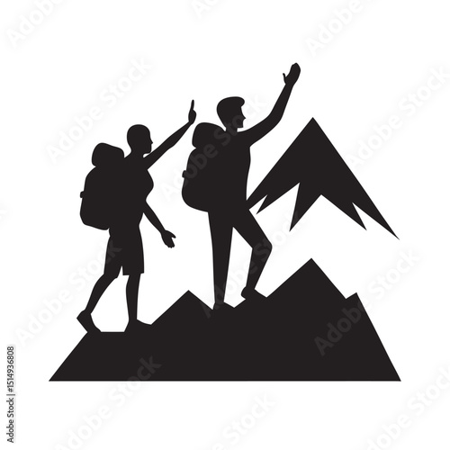 Couple Hiking On Scenic Mountain Trail