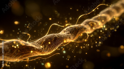 ultra-detailed 3D render of healthy hair follicles