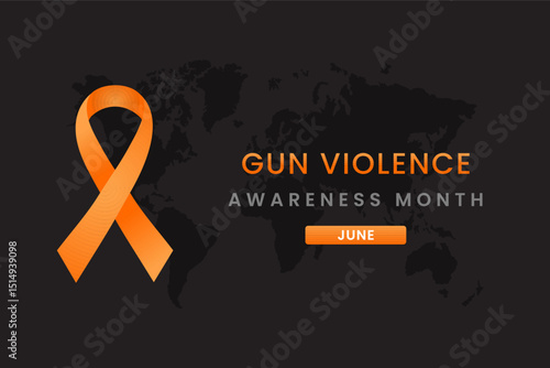 Gun Violence Awareness Month background design with Orange silk ribbon.