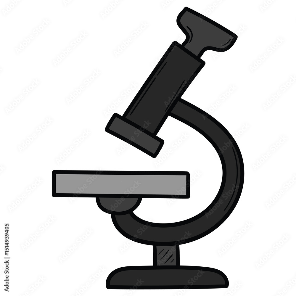 Hand drawn cartoon microscope on white background. Hand drawn cartoon microscope on white background.