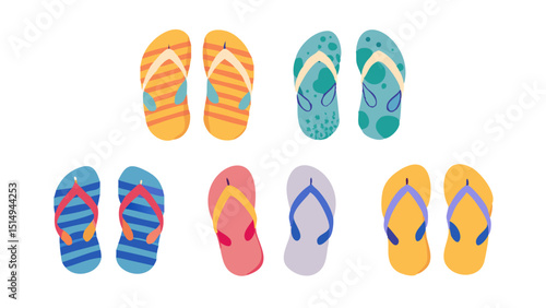 flip flops vector set