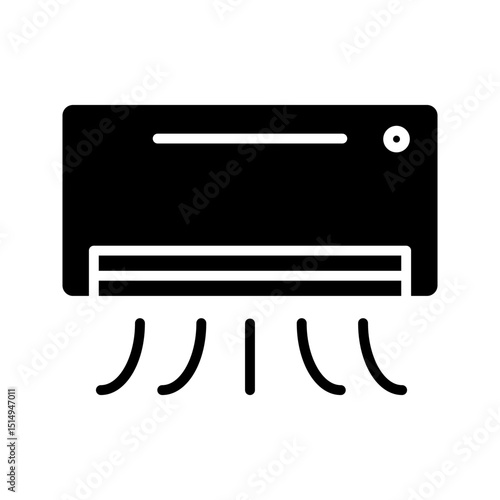  Air conditioner icon white on background