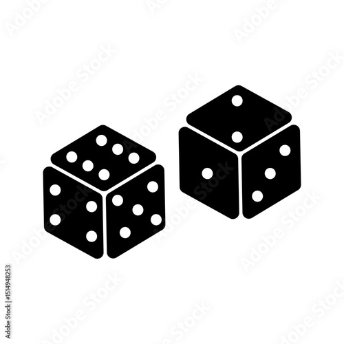 Dice icon white on background