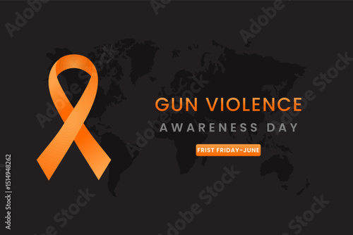 Gun Violence Awareness Day background design with Orange silk ribbon.