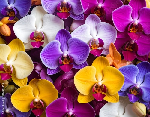 Vibrant orchid blossoms