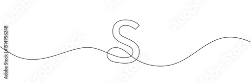S single line drawing of a letter j. Continuous line alphabet symbol icon. One line icon. Vector illustration.