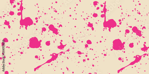 Vibrant hot pink paint splatter vector texture. Abstract pattern with energetic ink spots and drops. Ideal for modern backgrounds or bold designs.vector ilustration