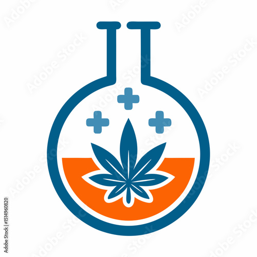 Medical Lab Vector with Cannabis Emblem