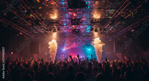 Wallpaper Mural Electric Concert Atmosphere Crowd Energy and Stage Lighting Spectacle Torontodigital.ca