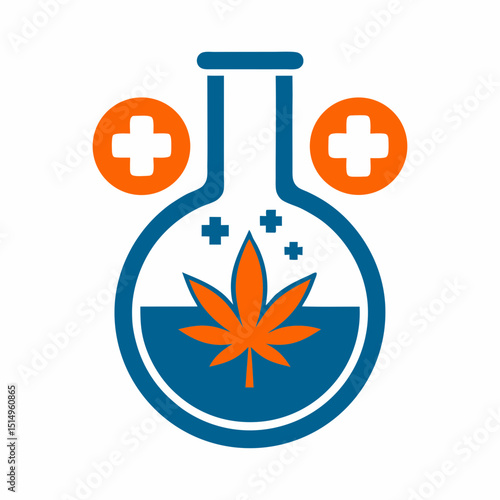 Research Lab Logo with Hemp Symbol