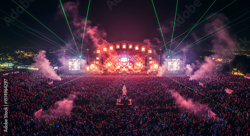 Electric Music Festival Night Stage, Crowd, Lights, and Atmosphere