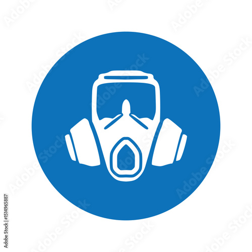 Respirator Mask Icon Industrial Safety Equipment Symbol for Air Protection Design Vector