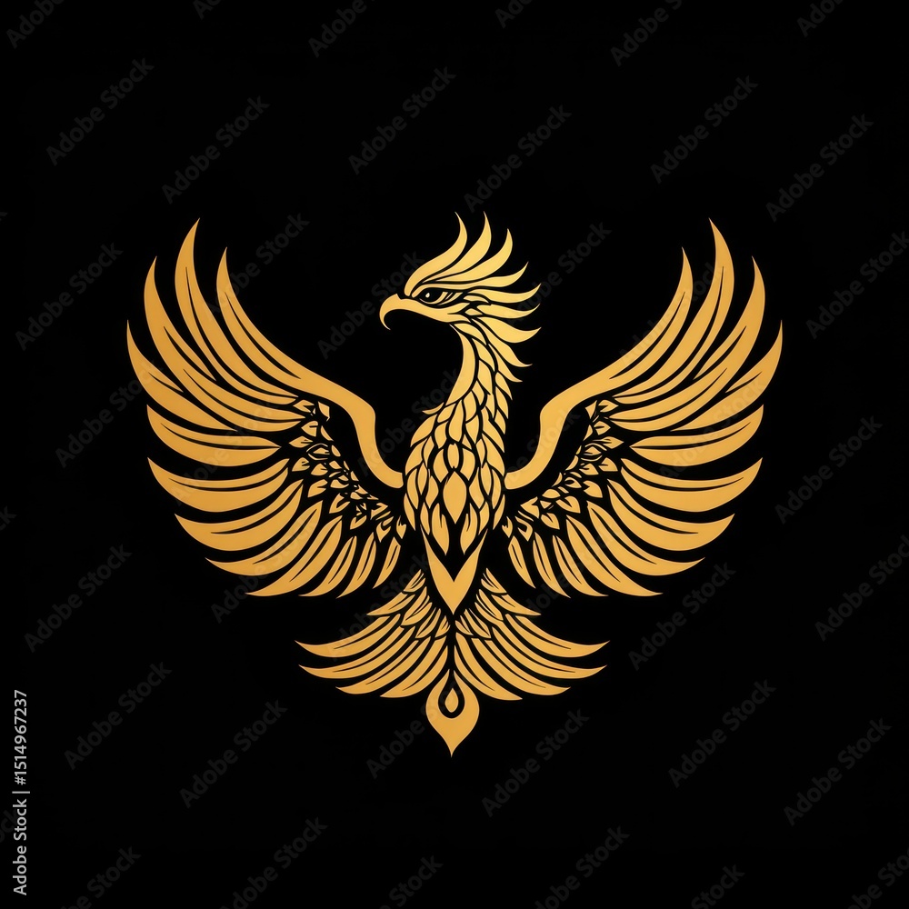 Obraz premium Golden Phoenix Emblem (2)