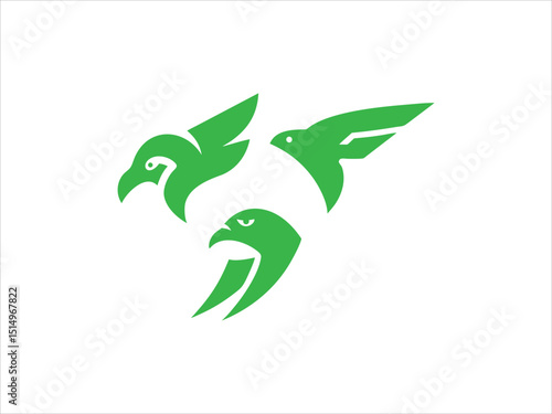 contrasting falcon bird logo facing each other.