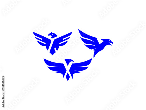 contrasting falcon bird logo facing each other.