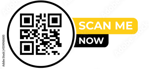 Modern QR Code Scan Me Now Button Graphic