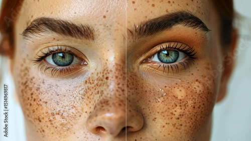 face with pigmentation spots and uneven skin color