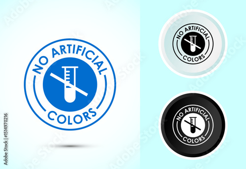 No artificial colors icon design illustration, Artificial color free badge label in color, black and white