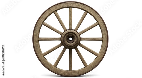 Vintage Wooden Wagon Wheel for Pioneer Day Symbolism